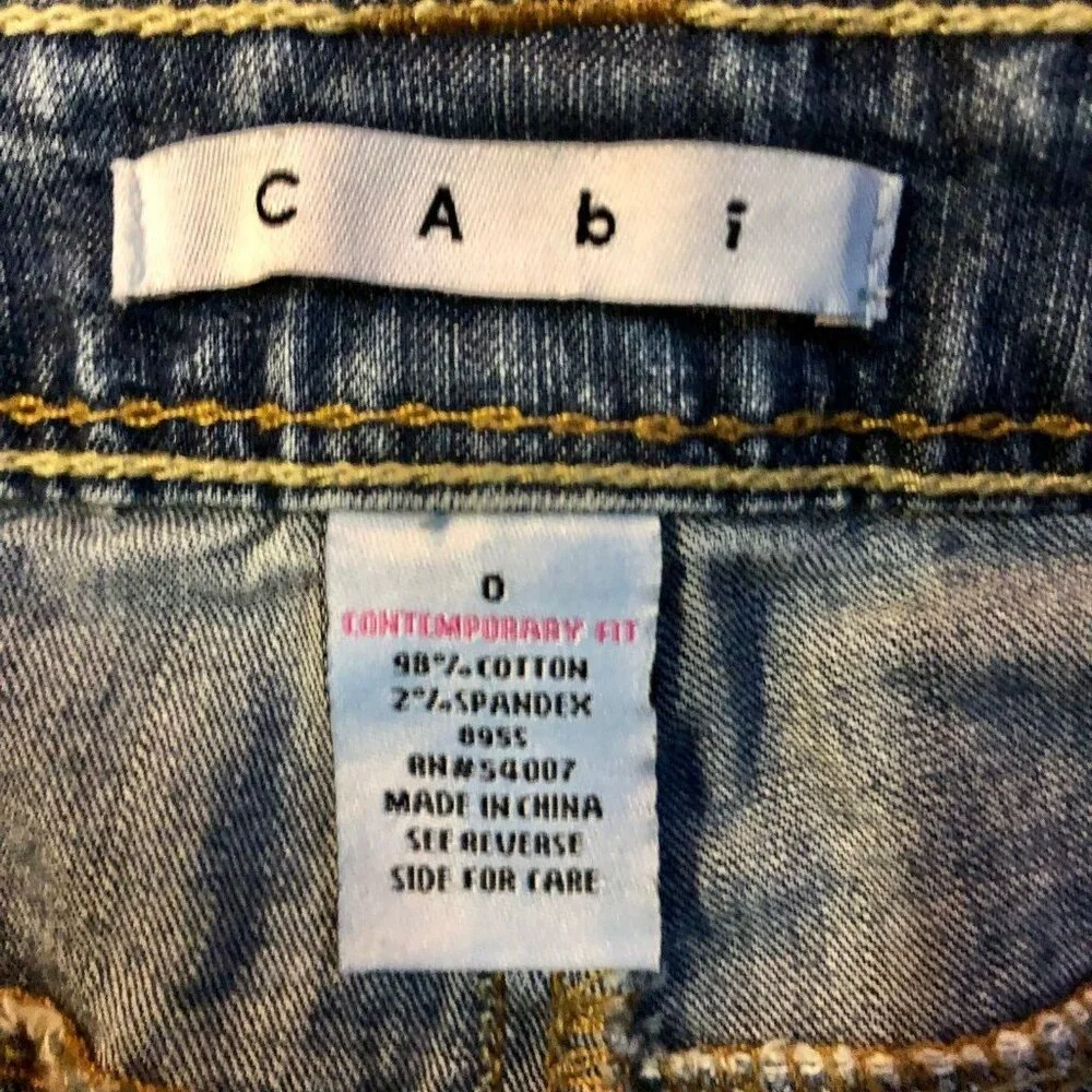 Cabi Jeans Womens 0 Used Embroidered Pockets 90s Bootcut Low Rise